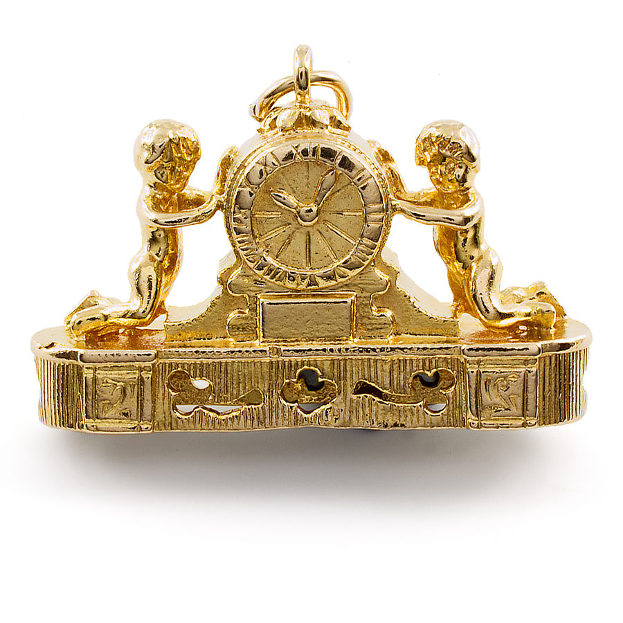 9ct gold 6.2g Mantel Clock Charm